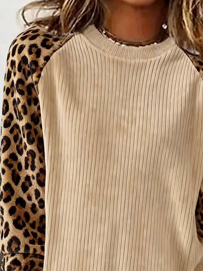Guliana - Herbstliches Long Sleeve Leopard Top Stil trifft Komfort