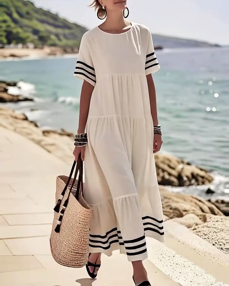 Christine- Kleid Modisch Urlaub Kurzärmelig