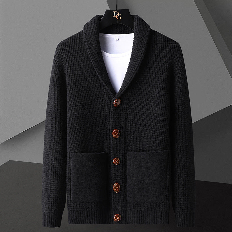 Benedikt – Stilvolle Strickjacke mit Reverskragen und Knopfleiste für Herren Winter