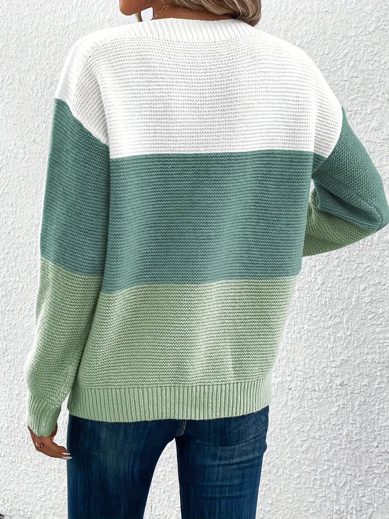 Stella – Pullover Mit Farbblock Und Rundhalsausschnitt
