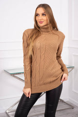 Rollkragenpullover camel