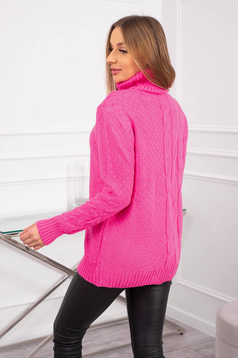 Rollkragenpullover pink