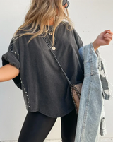 BELLA Oversized Shirt mit Nieten