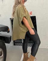 BELLA Oversized Shirt mit Nieten