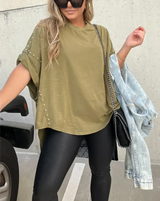 BELLA Oversized Shirt mit Nieten