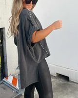 BELLA Oversized Shirt mit Nieten