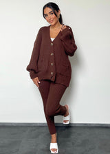 Strick-Set aus Cardigan und Hose