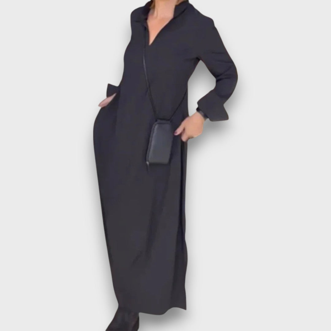 Ulrike – Zeitloses Hemdkleid Mit Maxi-Schnitt