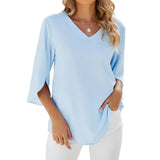 Evangeline - Bluse mit V-Ausschnitt