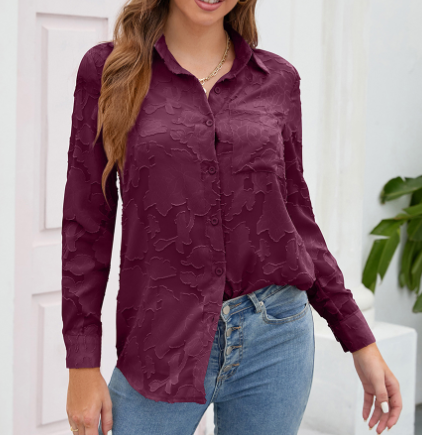 Ciara Spitze durchsichtig Button-Down-Bluse