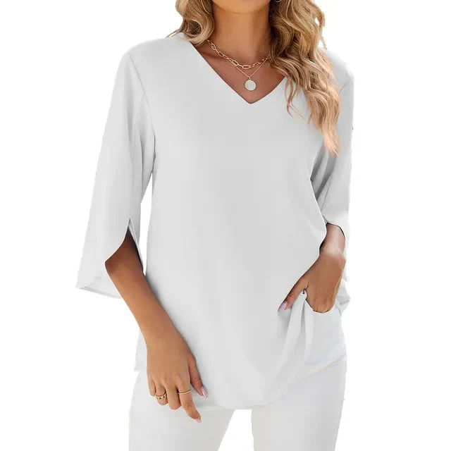 Evangeline - Bluse mit V-Ausschnitt