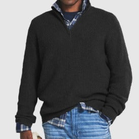 French - Herren Kaschmir Business Casual Pullover mit Reissverschluss