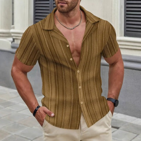 Linus – Herren Kurzarmhemd Einfarbig Frühling Sommer Lässig