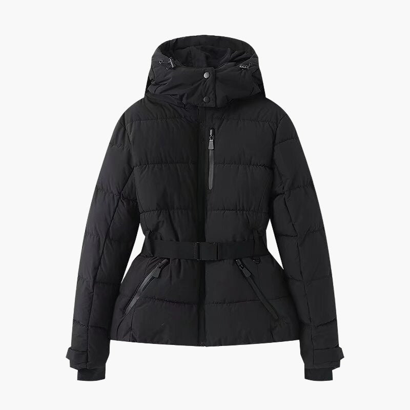 Felicia – Wasserabweisende Steppjacke mit Gürtel und Kapuze