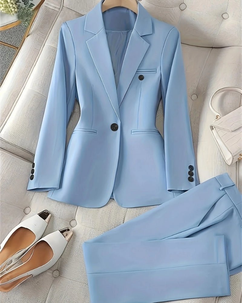 Emina - Stilvoller Damenanzug Mit Gerader Hose & Blazer