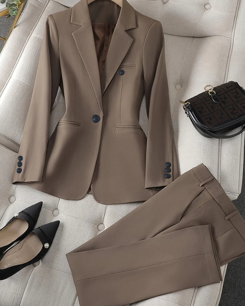 Emina - Stilvoller Damenanzug Mit Gerader Hose & Blazer