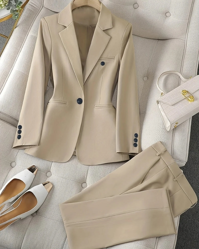 Emina - Stilvoller Damenanzug Mit Gerader Hose & Blazer