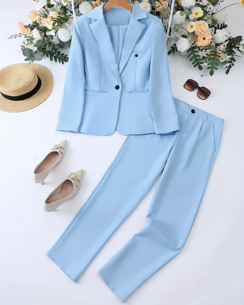 Emina - Stilvoller Damenanzug Mit Gerader Hose & Blazer