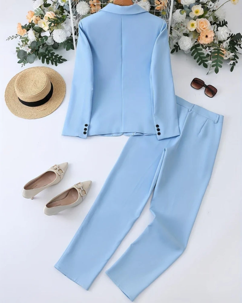 Emina - Stilvoller Damenanzug Mit Gerader Hose & Blazer