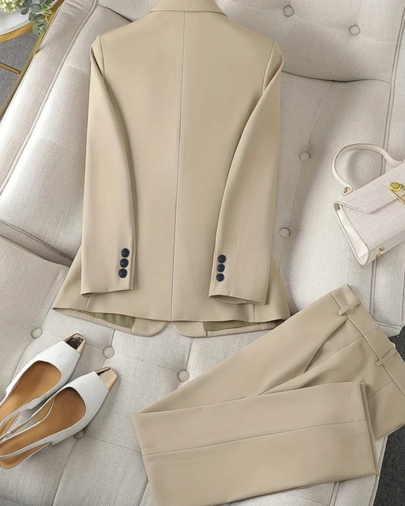 Emina - Stilvoller Damenanzug Mit Gerader Hose & Blazer