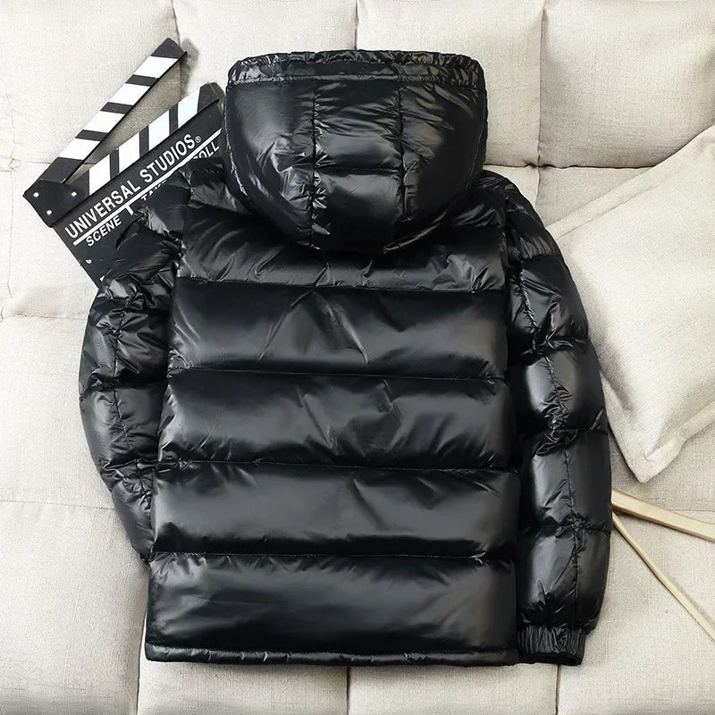 Celine - Herren Kurze Daunenjacke Mit Kapuze