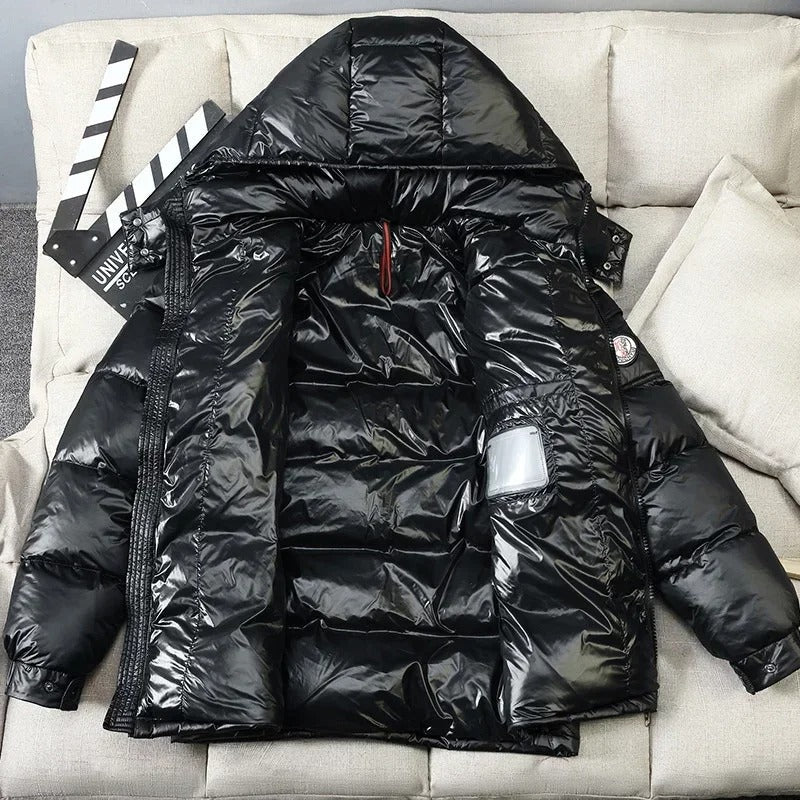 Celine - Herren Kurze Daunenjacke Mit Kapuze