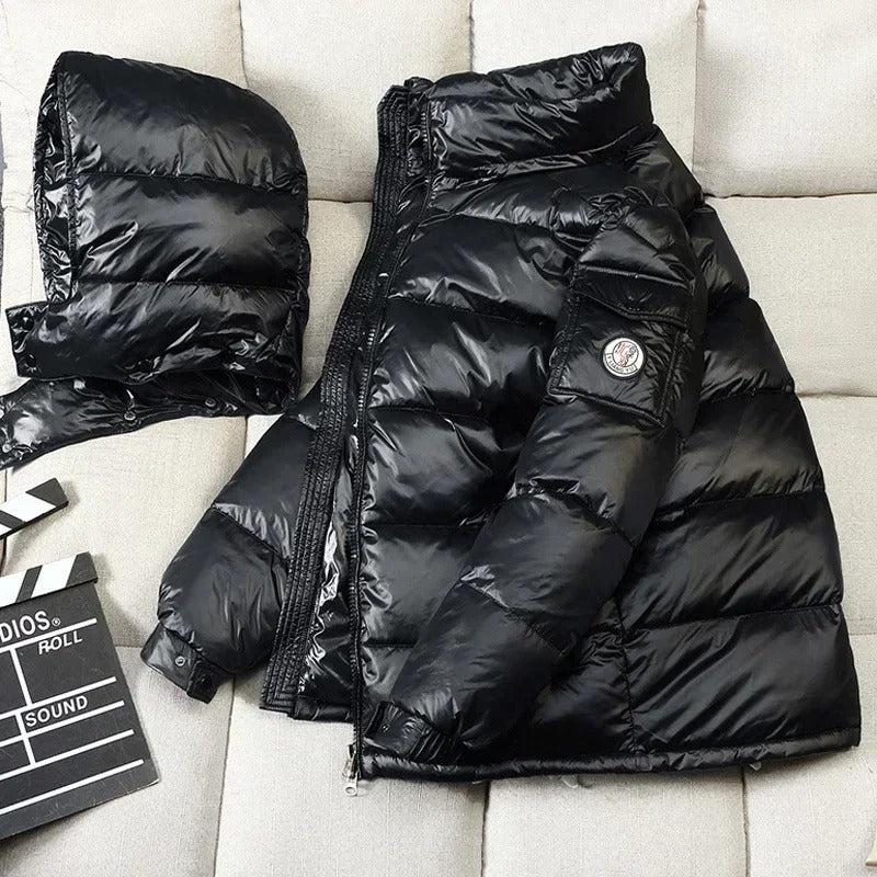 Celine - Herren Kurze Daunenjacke Mit Kapuze