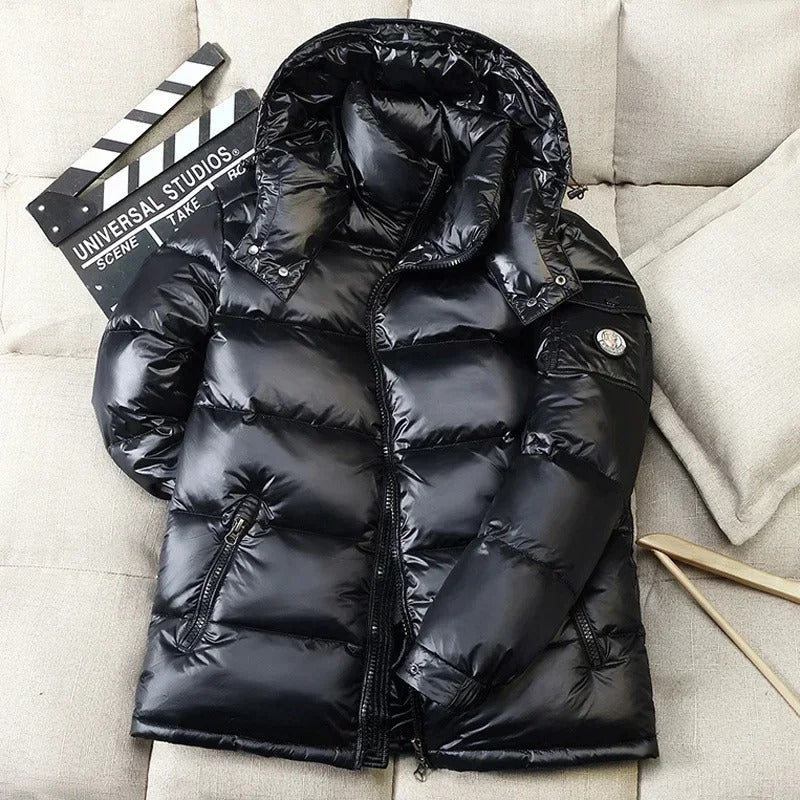 Celine - Herren Kurze Daunenjacke Mit Kapuze