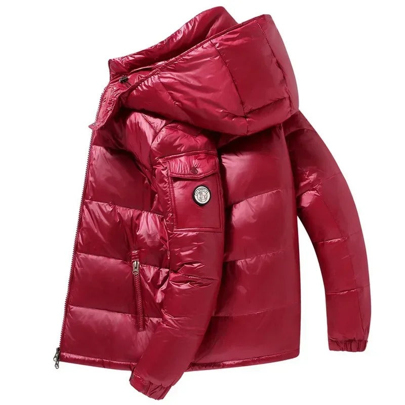 Celine - Herren Kurze Daunenjacke Mit Kapuze