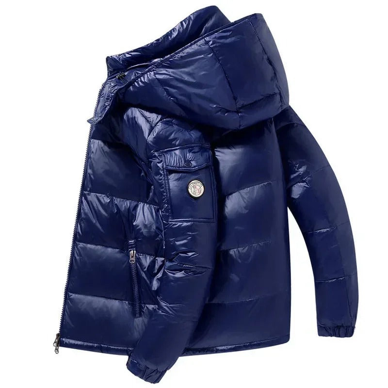 Celine - Herren Kurze Daunenjacke Mit Kapuze