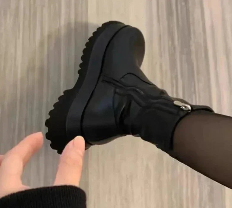 Birgit - Damen Plateau Chelsea Winterstiefel Warm