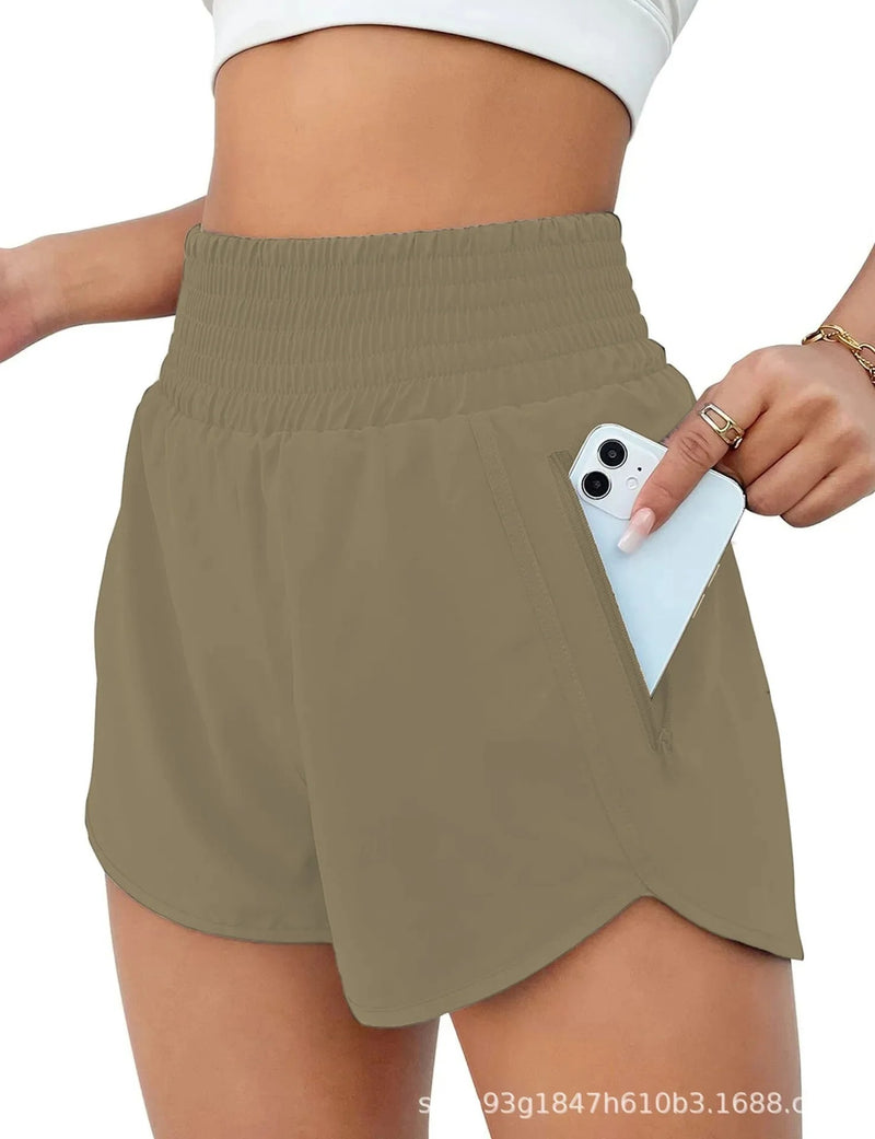 Joycee – Schnelltrocknende Laufshorts mit hohem Bund für Damen