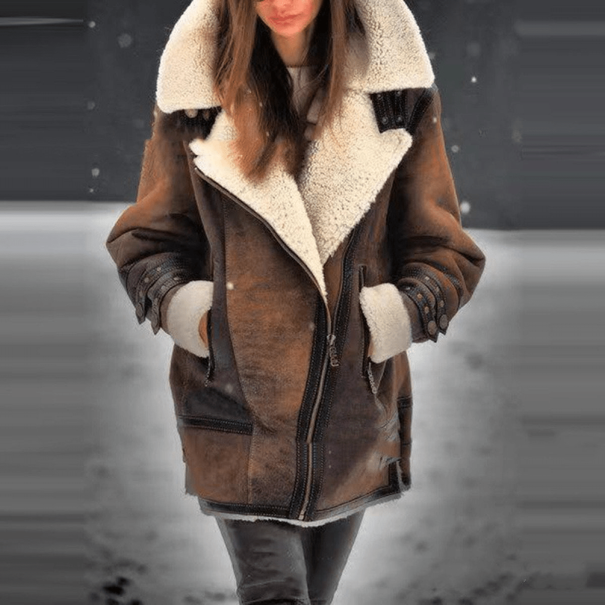 Christa – Zeitlose Aviator Jacke Mit Warmem Kragen