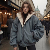 Naya - Warme Oversize-Jacke mit Fellfutter