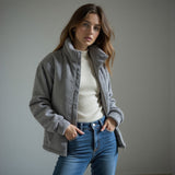 Jasmin - Velours-Pufferjacke