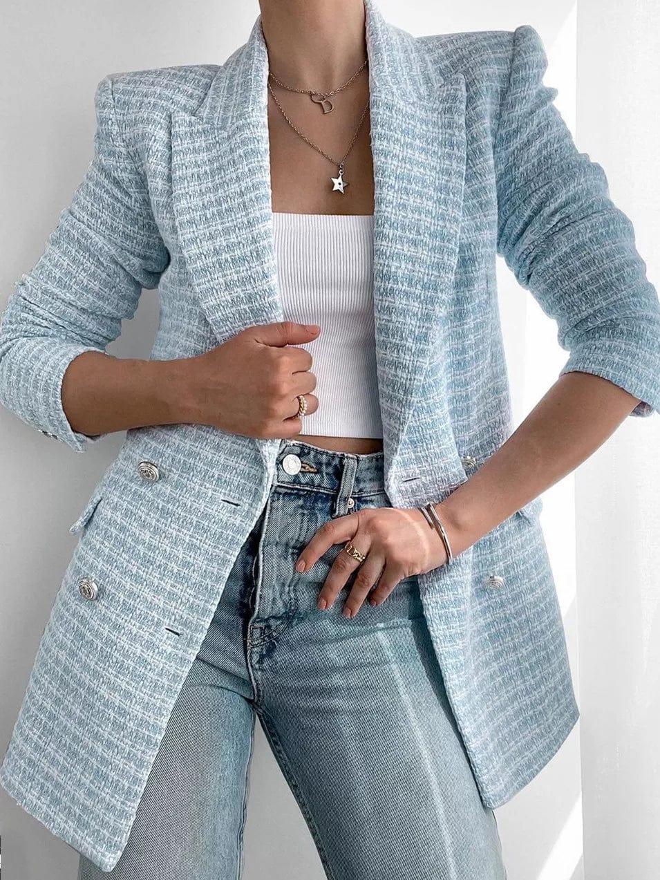 Loretta - Tweed Blazer Damen Weich Trendy Stil