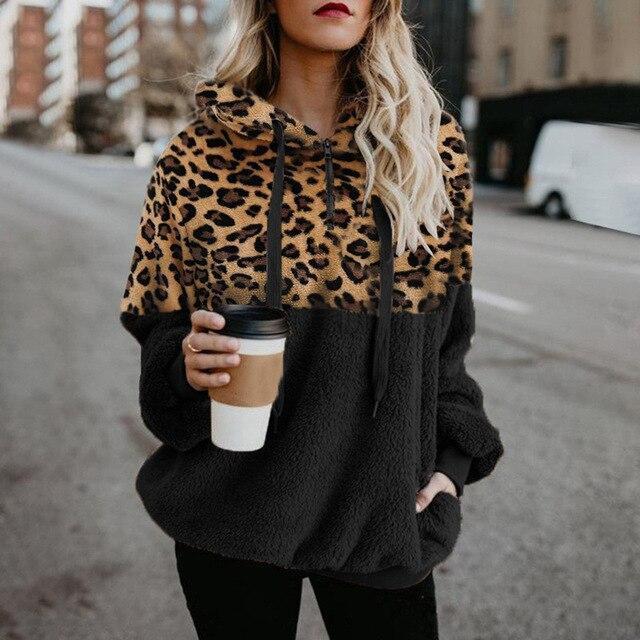 Sarah – Warmer Hoodie Mit Leoparden-Muster