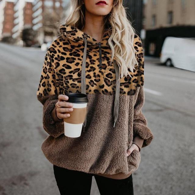 Sarah – Warmer Hoodie Mit Leoparden-Muster