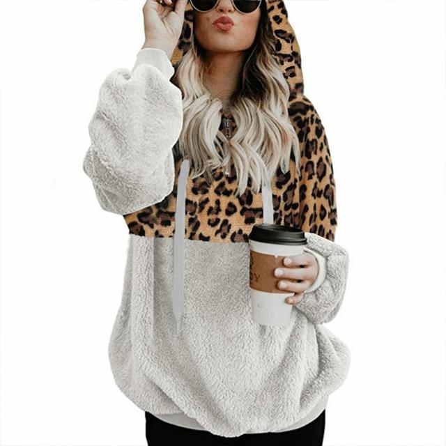 Sarah – Warmer Hoodie Mit Leoparden-Muster
