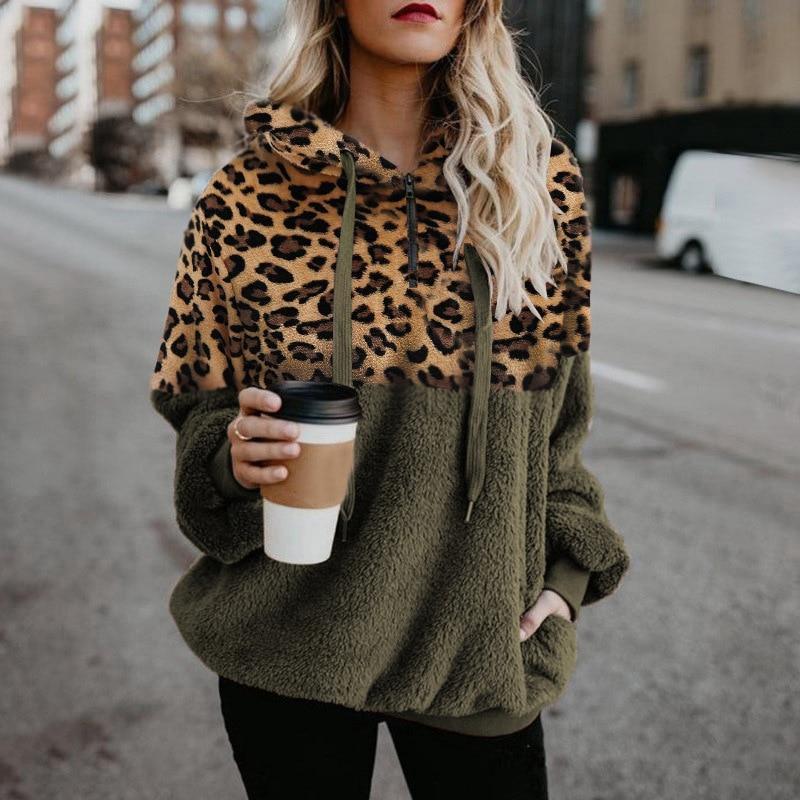 Sarah – Warmer Hoodie Mit Leoparden-Muster