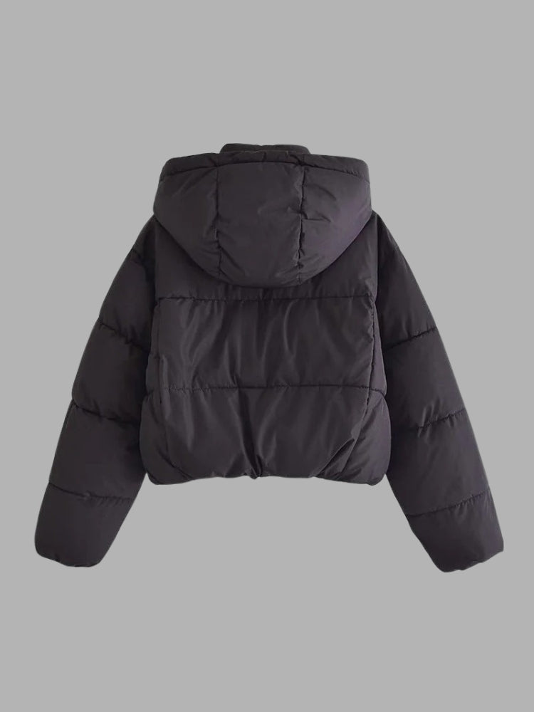 Erika - Glänzende Damen Pufferjacke mit Kapuze