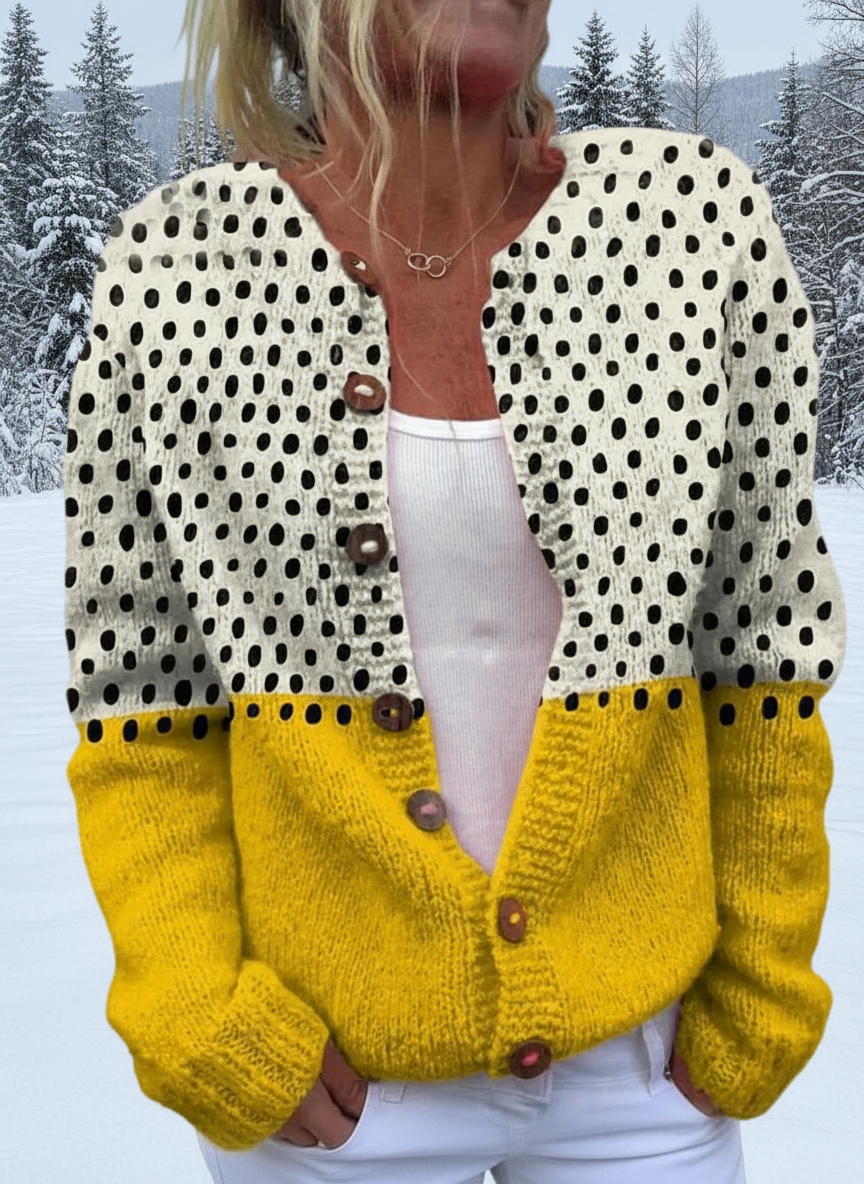 Conny – Cardigan Mit Geometrischem Muster Und Bindebändern