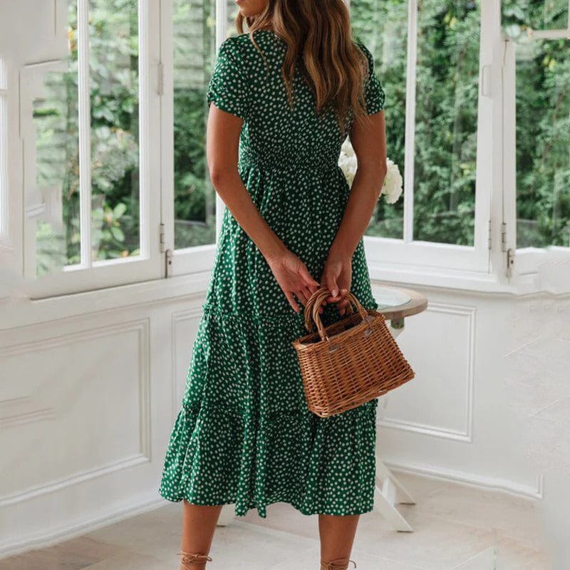 Selma - Blümchen Sommerkleid mit Puffärmeln