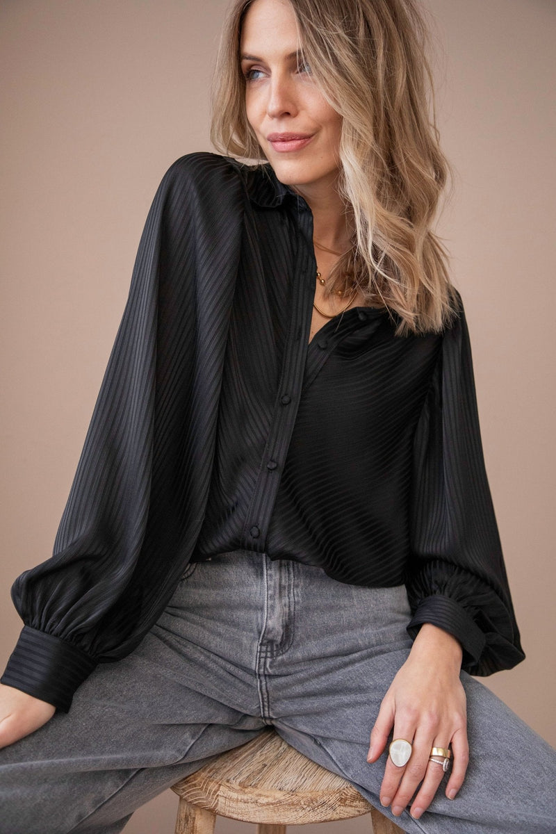 Sophisticated Stripes Black - Blouse