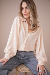 Sophisticated Stripes Warm Beige - Blouse