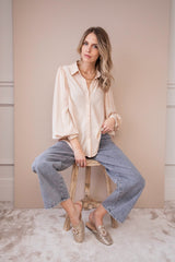 Sophisticated Stripes Warm Beige - Blouse