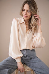 Sophisticated Stripes Warm Beige - Blouse