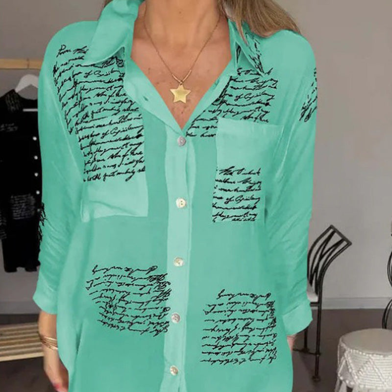 Elise - Modische Bluse mit Briefdruck