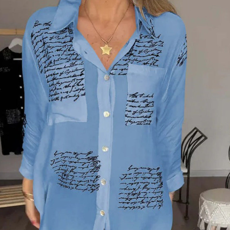 Elise - Modische Bluse mit Briefdruck