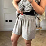 Gabrielle - Set aus Volant-Top und Shorts aus Cheesecloth für Damen